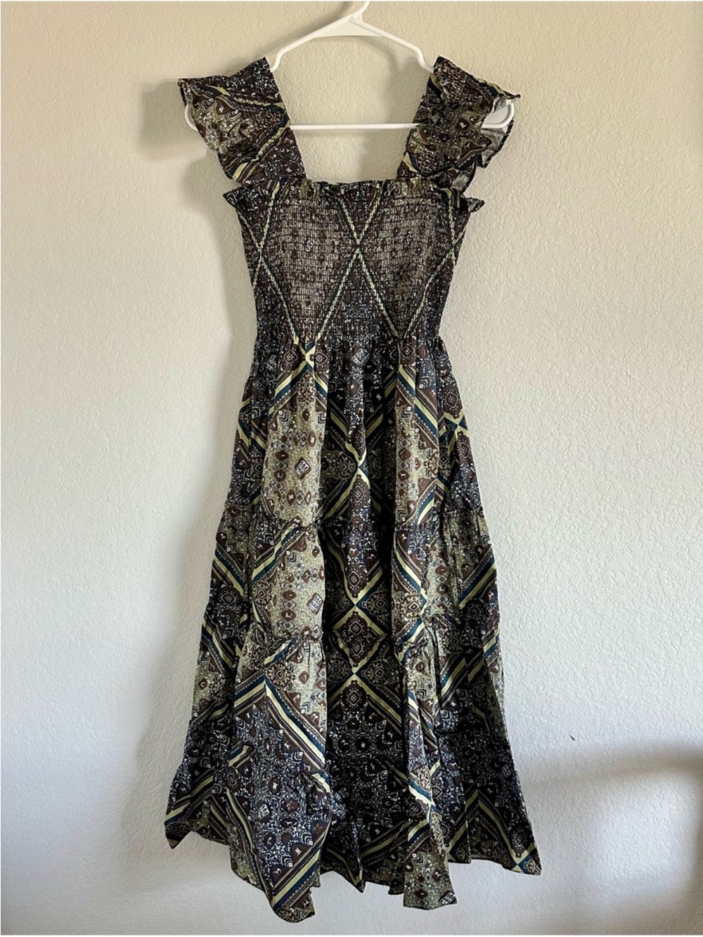 Nap dress in olive equestrian